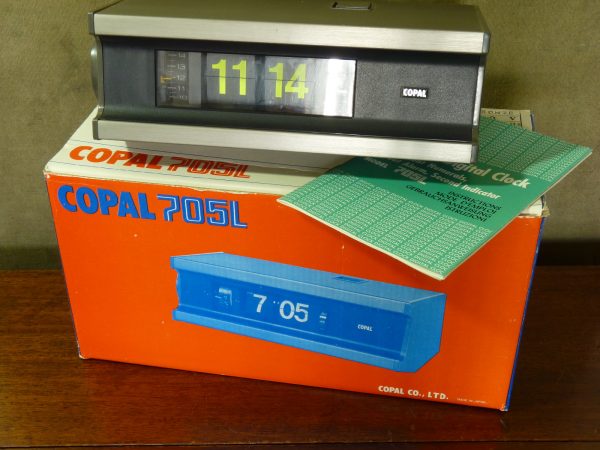 Boxed Bronze Copal 705L 24-hour Flip Clock with Luminous Digits