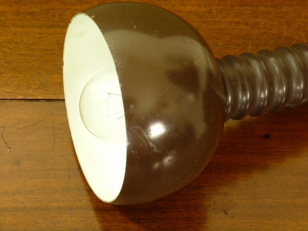 Brutalist Gooseneck Lamp in Dark Brown by Gebruder Cosack