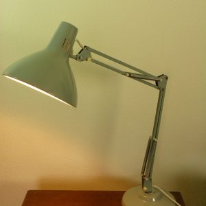 Vintage Luxo / 1001 Lamps Grey Adjustable Desk Lamp with Cast Base