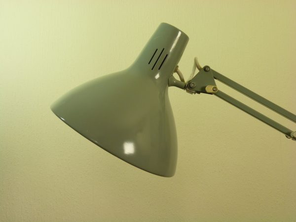 Vintage Luxo / 1001 Lamps Grey Adjustable Desk Lamp with Cast Base