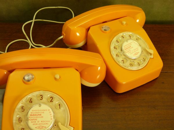 Ingap Children's Orange Intercom Toy Telephones Made In Italy