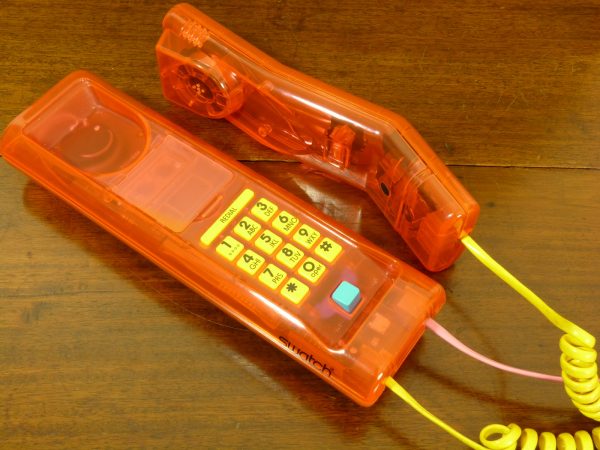 Transparent Orange Swatch Twin Phone with Yellow Highlights