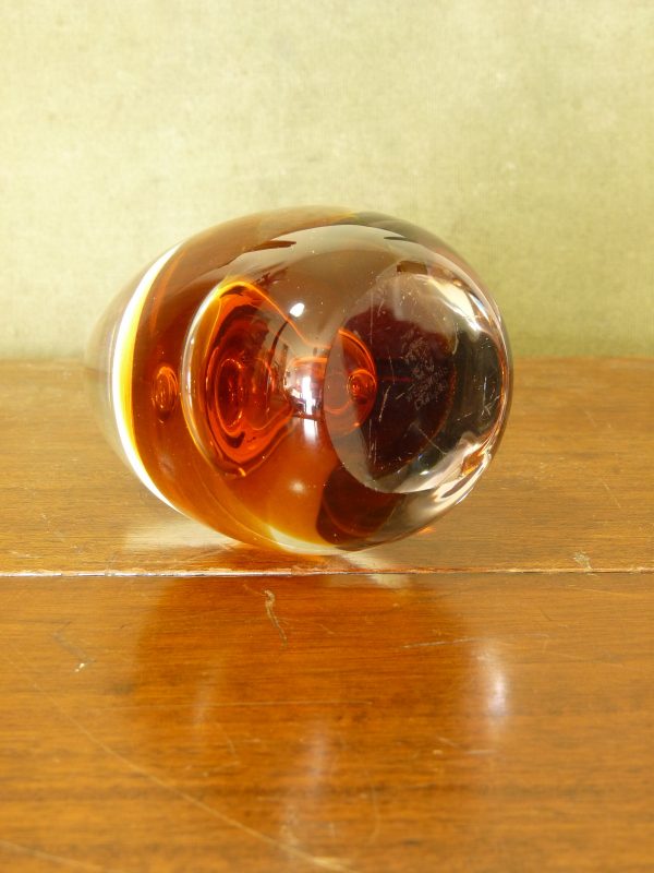 Vintage 1970s Wedgwood Topaz Amber Domed Paperweight