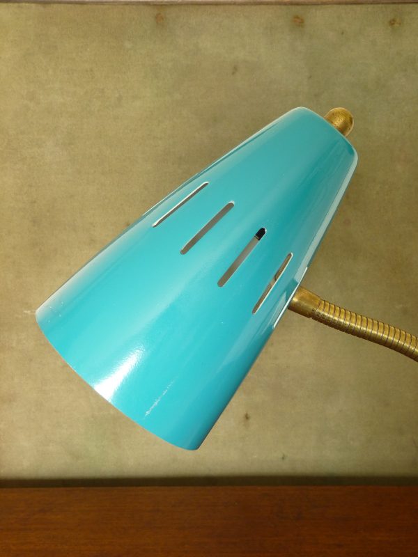 Vintage Blue Pifco Model 971 Classic Gooseneck Desk Lamp