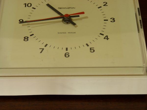 Square White Remington Swiss Made Minimalist Wall Clock