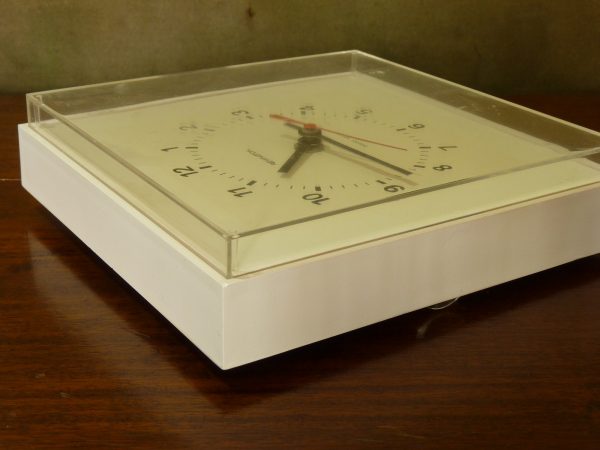 Square White Remington Swiss Made Minimalist Wall Clock