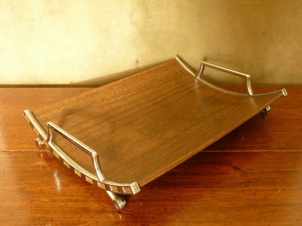 Mid-Century Ianthe Wood Effect Rectangular Curved Dish or Tray