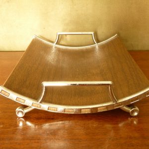 Mid-Century Ianthe Wood Effect Rectangular Curved Dish or Tray