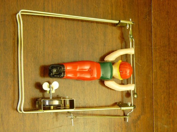 Vintage Chinese Single Bar Exercise Wind-up Gymnast Acrobat Toy MS014