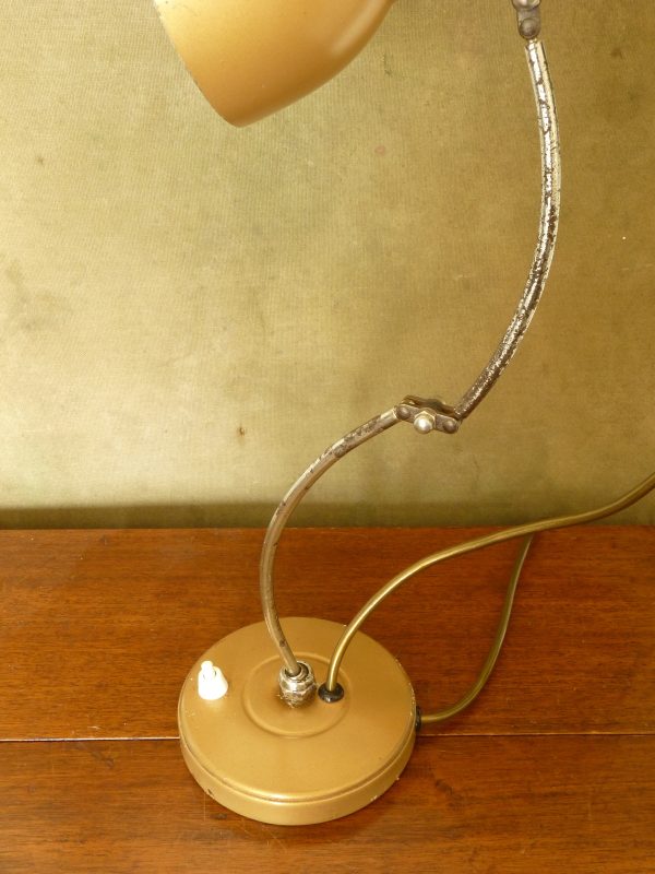 Small Gold Coloured Vintage Articulated Desk Lamp