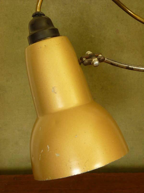 Small Gold Coloured Vintage Articulated Desk Lamp