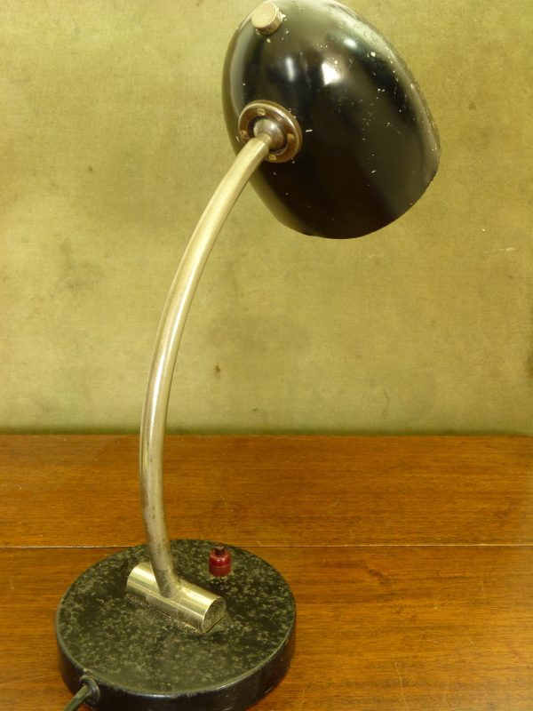 Very Original Black Bauhaus Styled Bullet Desk Lamp with Ball Joint Shade