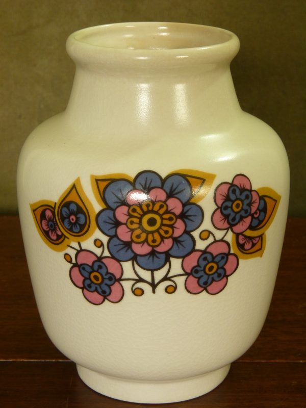 Vintage Sylvac Form 4625 White Vase With Flower Power Style Design