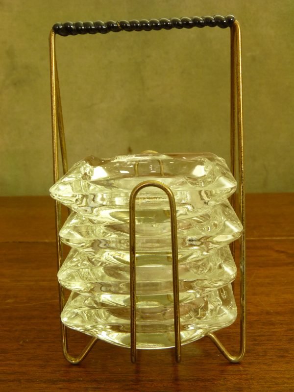 Vintage Kitsch Italian Small Glass Ashtray Holder / Dispenser