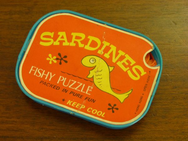 Vintage Novelty Sardines Fishy Puzzle Game 1970s Hong Kong