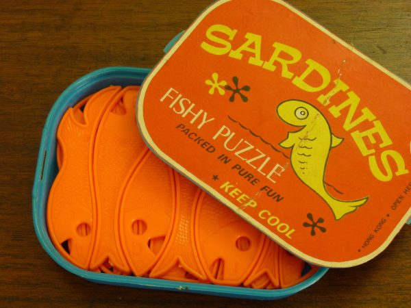 Vintage Novelty Sardines Fishy Puzzle Game 1970s Hong Kong