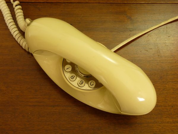 1980s British Telecom (BT) Genie Corded Push Button Telephone in Ivory