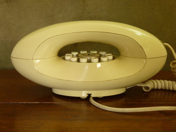 1980s British Telecom (BT) Genie Corded Push Button Telephone in Ivory