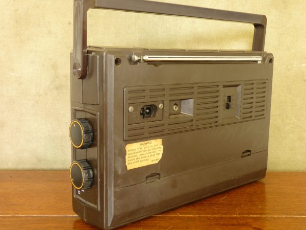 1970s Brown and Orange PYE 1570 Four Band Portable Transistor Radio
