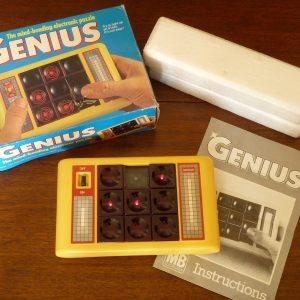 1980 Boxed MB Electronics Genius Sliding Lights Puzzle Handheld Game