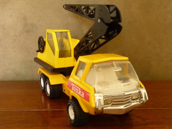 Vintage 1970s Large Yellow Tonka Crane in Pressed Steel and Plastic