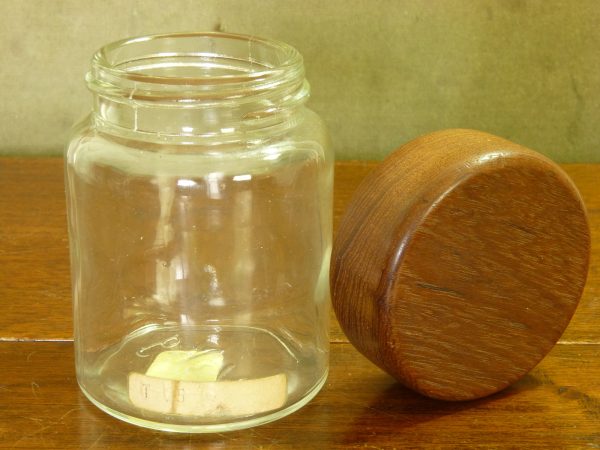 Mid-Century Teak and Glass Small Storage or Spice Jars by DIGSMED, Denmark