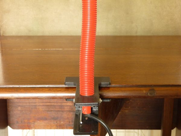 Classic 80s Red Clamp Fitting Gooseneck Desk or Shelf Lamp by Ring Lighting