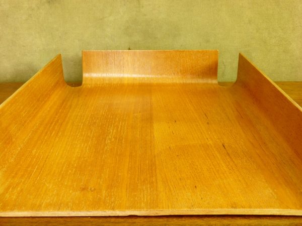 Vintage Bentwood Desk "Pending" Paperwork Tray by Mallod c.1950s/1960s