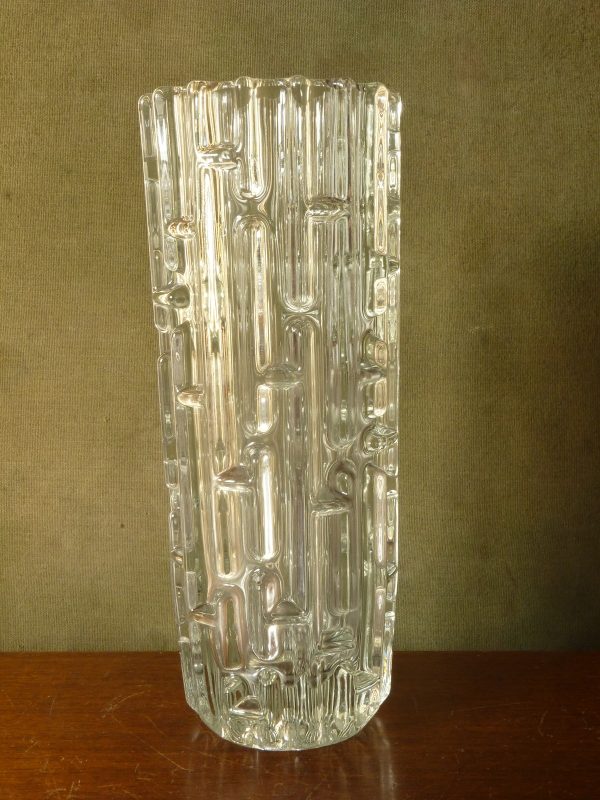 Vintage Sklo Union Glass "Maze" Vase designed by Fratizek Visner
