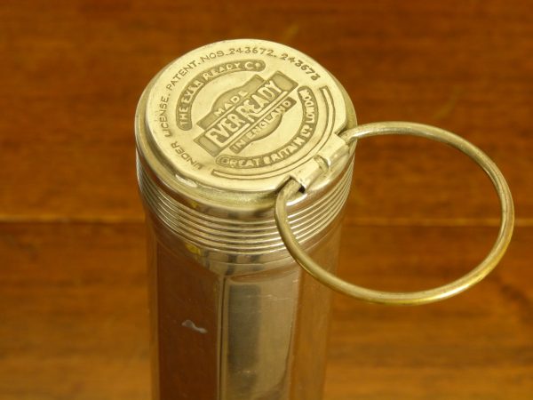 Rare Vintage Brass and Nickel Everready Octagonal Handled Flashlight Torch