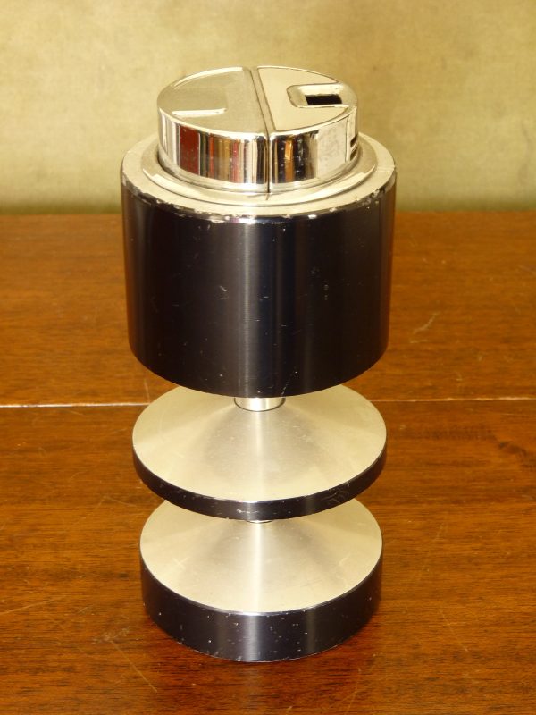 Vintage Sarome "Tabic" Table Lighter in Black, Aluminium and Chrome, 1960s