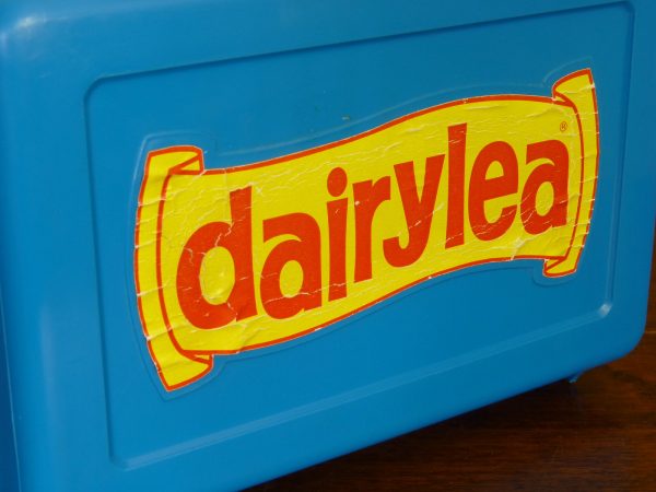 1980s Bright Blue Plastic "Dairylea" Lunch Box