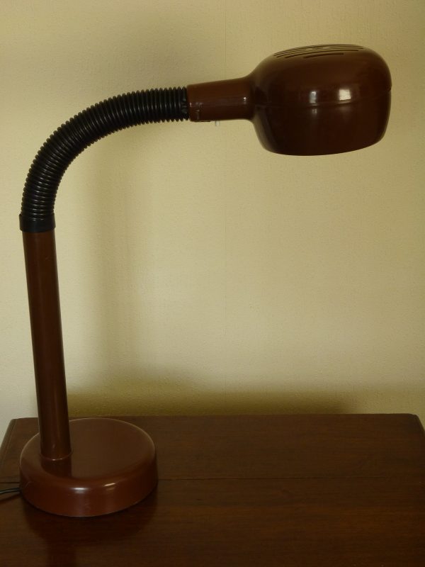 Vintage 1970s Chocolate Brown Habitat Cobra Large Desk Lamp (SANTI)