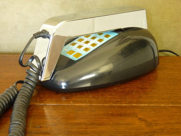Black and Silver Astral Telecom "Fab" Push Button Desktop Telephone