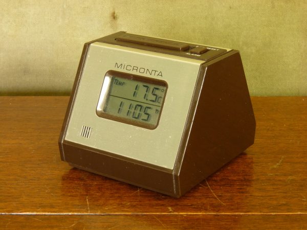 Small Micronta Desktop Digital Alarm Clock with Thermometer 63-9010