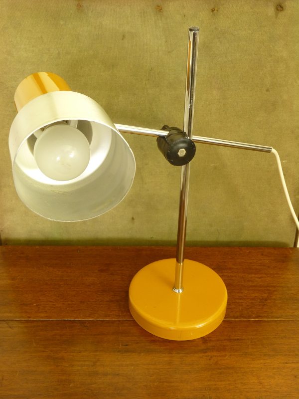 Vintage Mustard and Brushed Metal Adjustable Desk Lamp