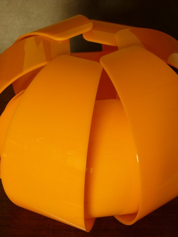 1960s Orange Perspex Lotus Flower Space Age Pendant Lamp Shade