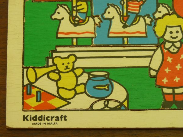Colourful Wooden Vintage Kiddicraft "Funfair" Children's Jigsaw Tray Puzzle