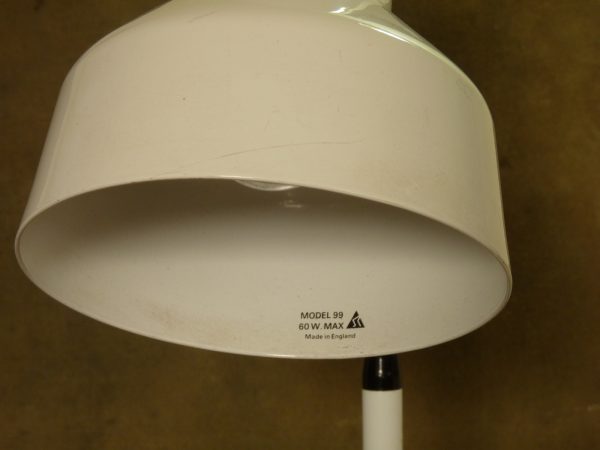 Vintage Anglepoise Lighting Model 99 Gooseneck Desk Lamp in White